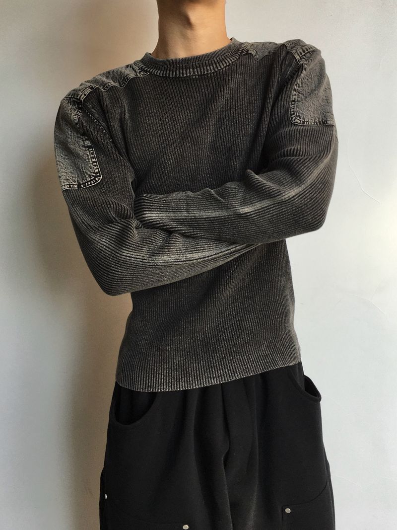 Finer Shoulder Panel Washed Long Sleeve 2C