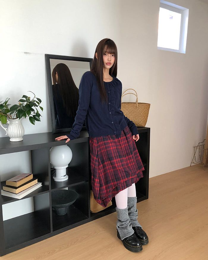 Omic Side Frill Knit Cardigan