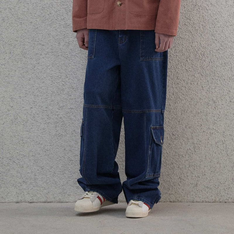GUBIN(グビン)の「ラインパターンカーゴポケットデニムパンツ(パンツ)」