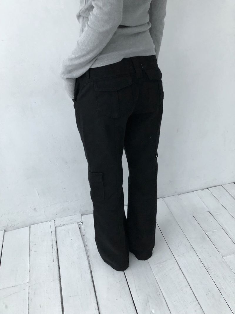 Low cargo bootcut pants