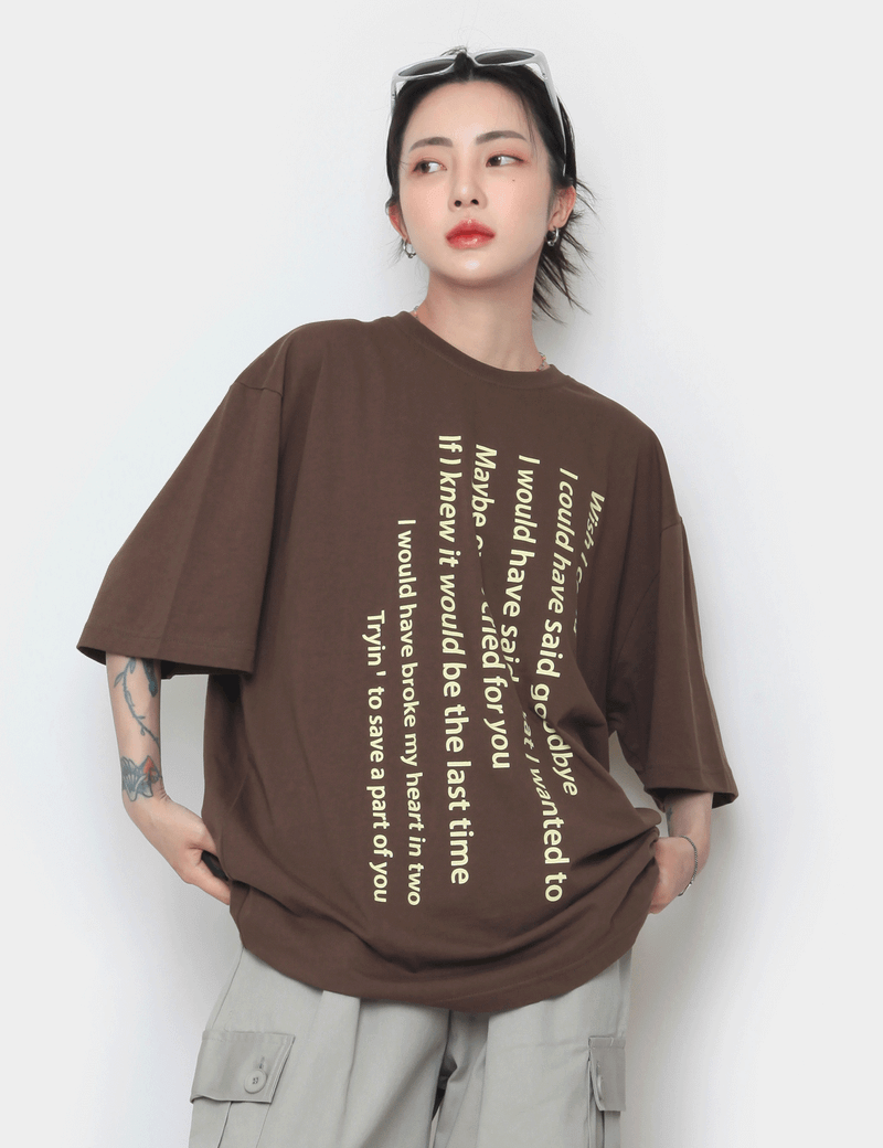 Wish Lettering Over Short Sleeve T-shirt