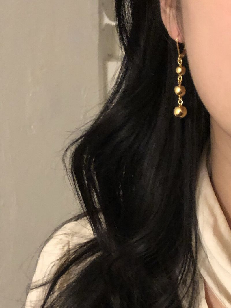 (silver925/18k) Pouis drop earrings
