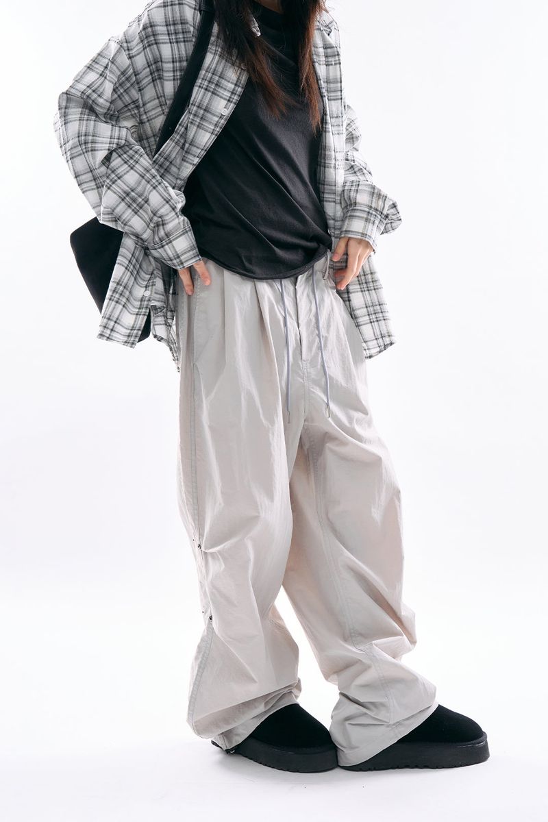 Aether rivet snap nylon pants