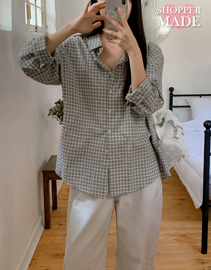 [SHOPPERMADE] High Quality Overfit Check Shirt (2color)