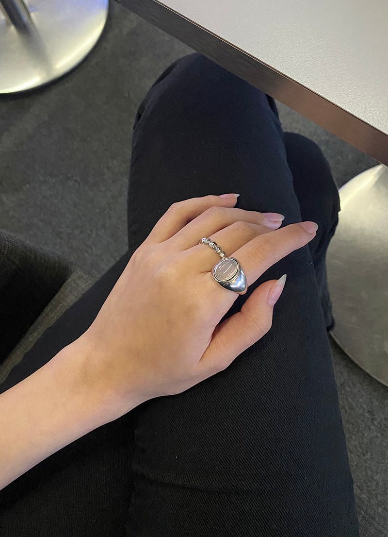 Gray onyx open ring