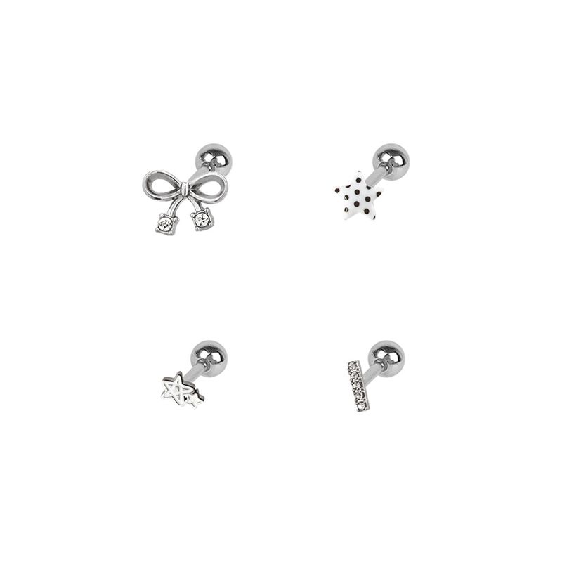VVV（ブイブイブイ）の「[SET] キッチ ドット スター リボン ピアス（アクセサリー）」