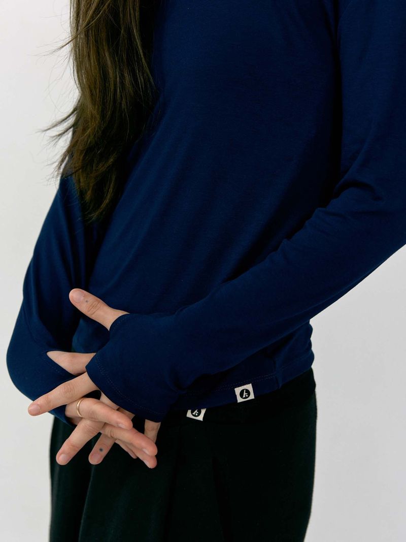 Fingerhole Long Sleeve (Navy)