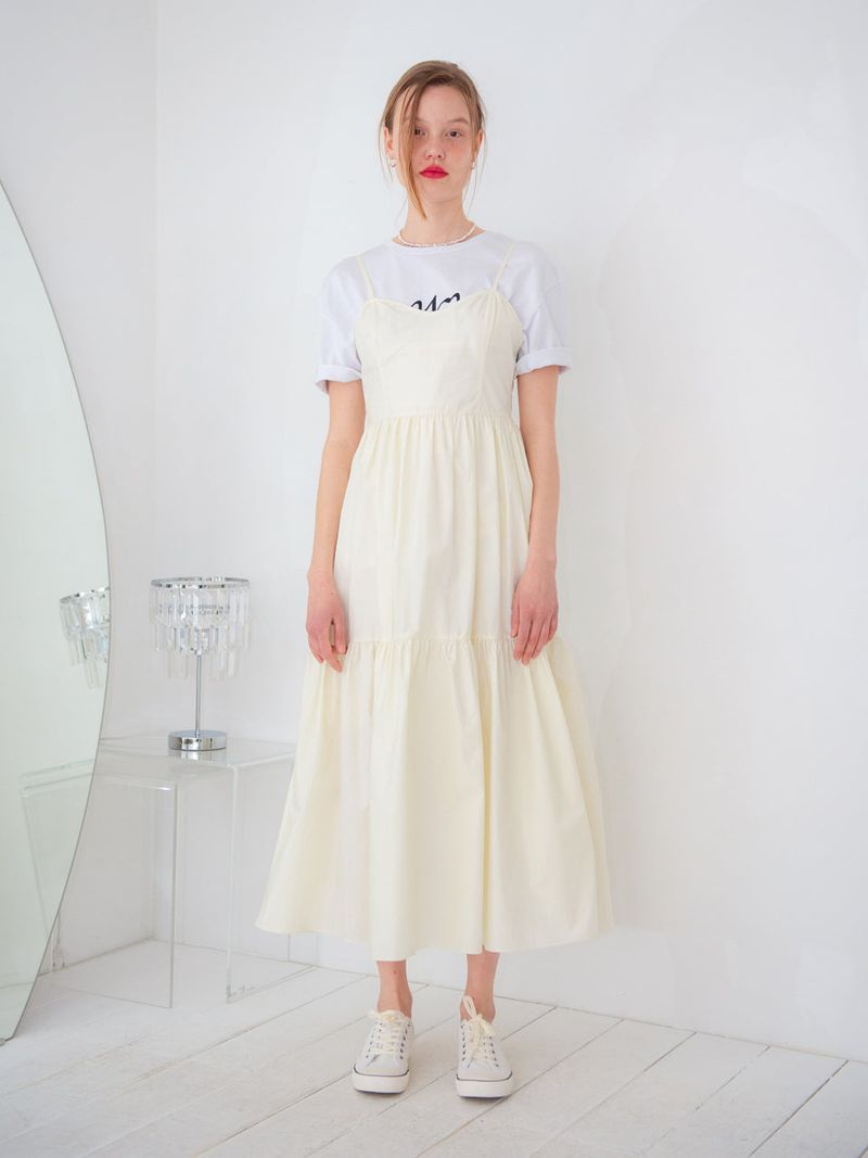 SLEEVELESS COTTON MAXI ONEPIECE_CREAM