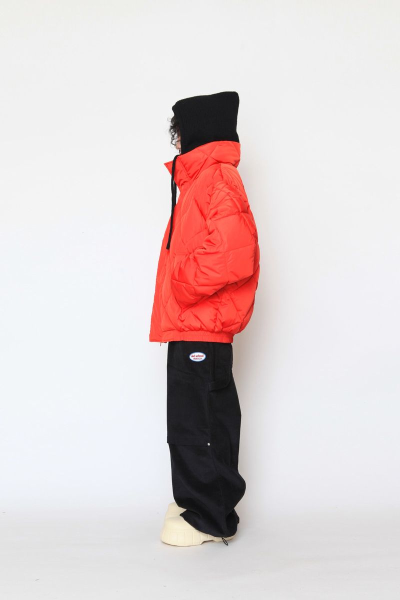 high-neck quilting padded jumper