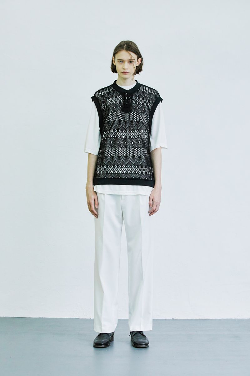 crochet rip vest black