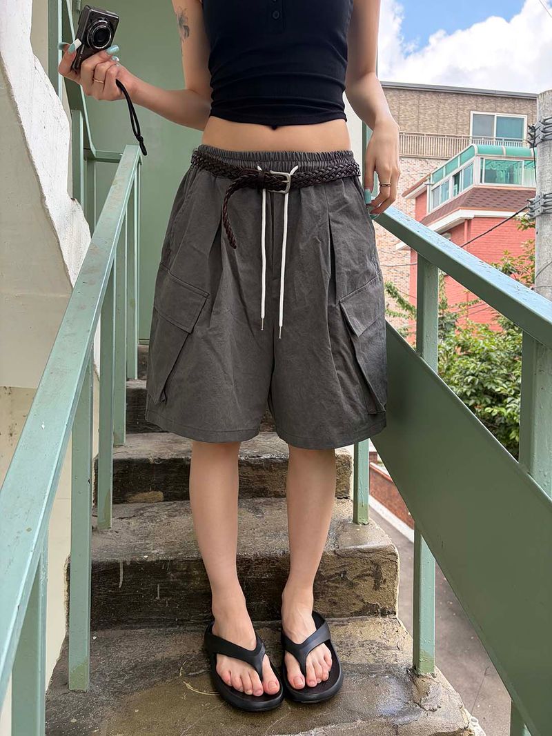 Pigment cargo bermuda pants(3color)