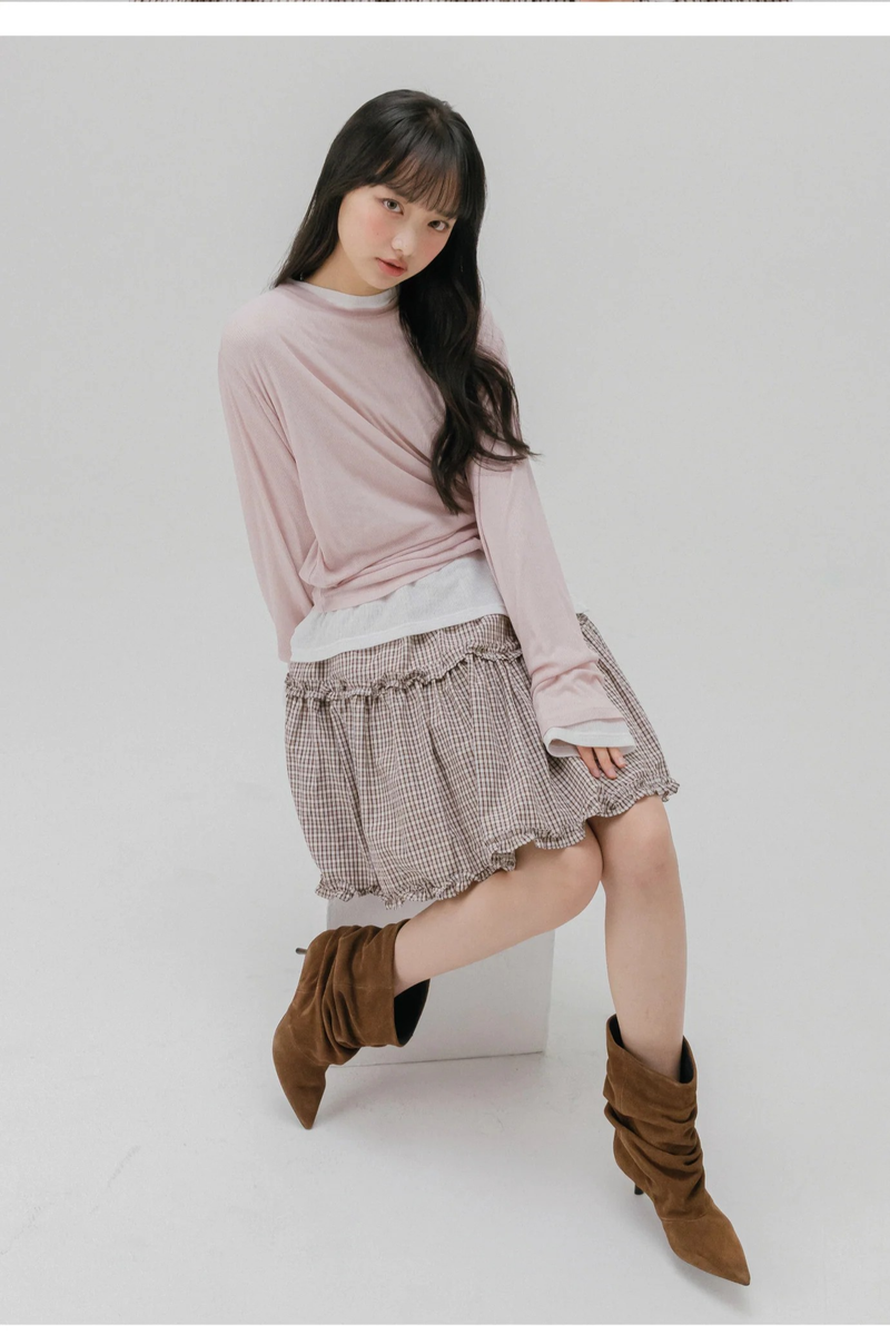 SEE THROUGH LIP T-SHIRT (LIGHT PINK)