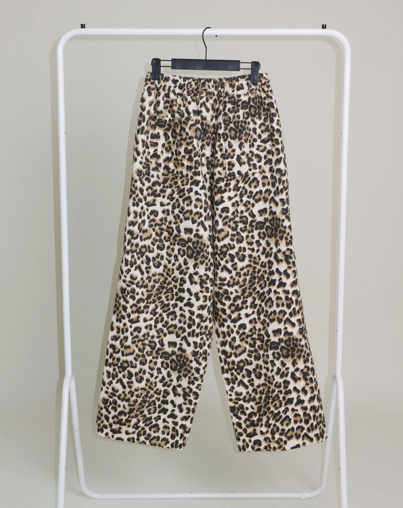 Leopard leopard print diagonal coloring track jogger pants