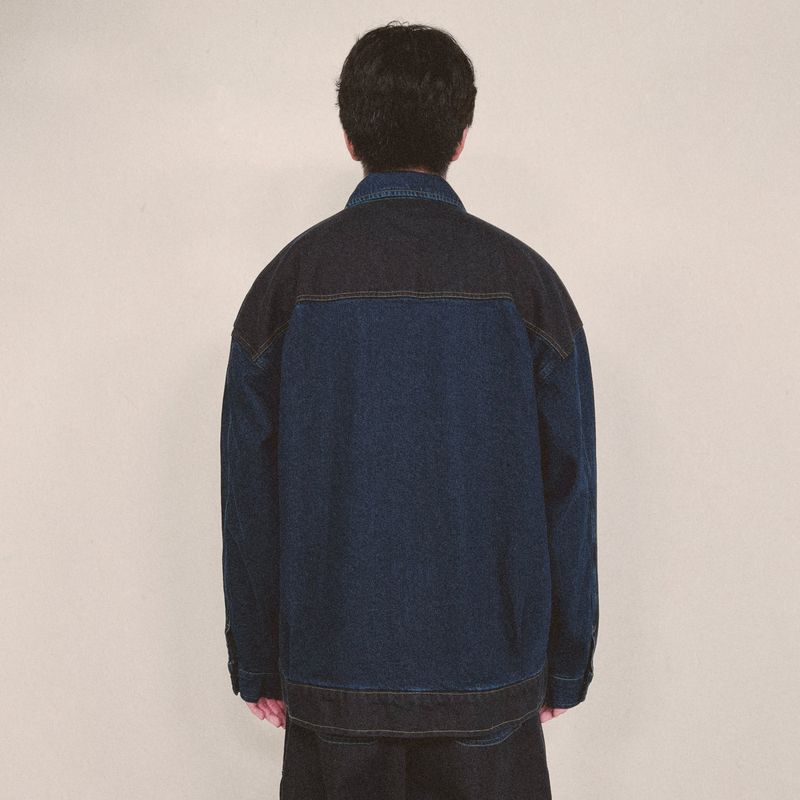 panel mix denim trucker jacket_blue