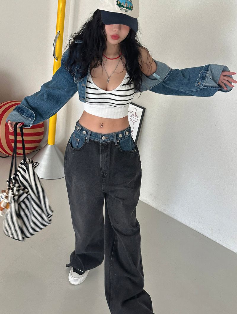 Eiffel Short Cropped Jean Jacket