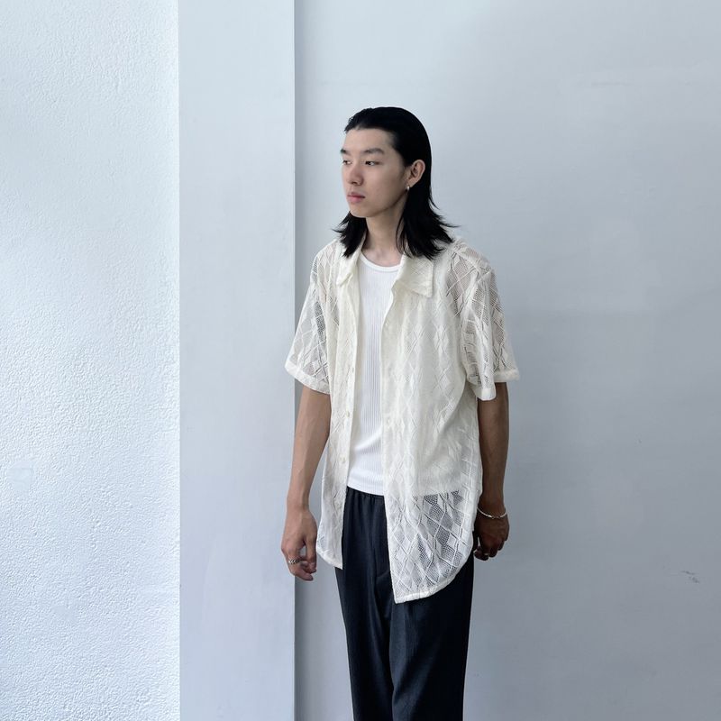 Geometric Openwork Shirt