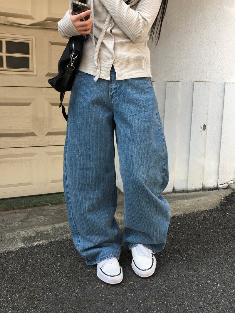 Kona Herringbone Stripe Wide Denim (3c)
