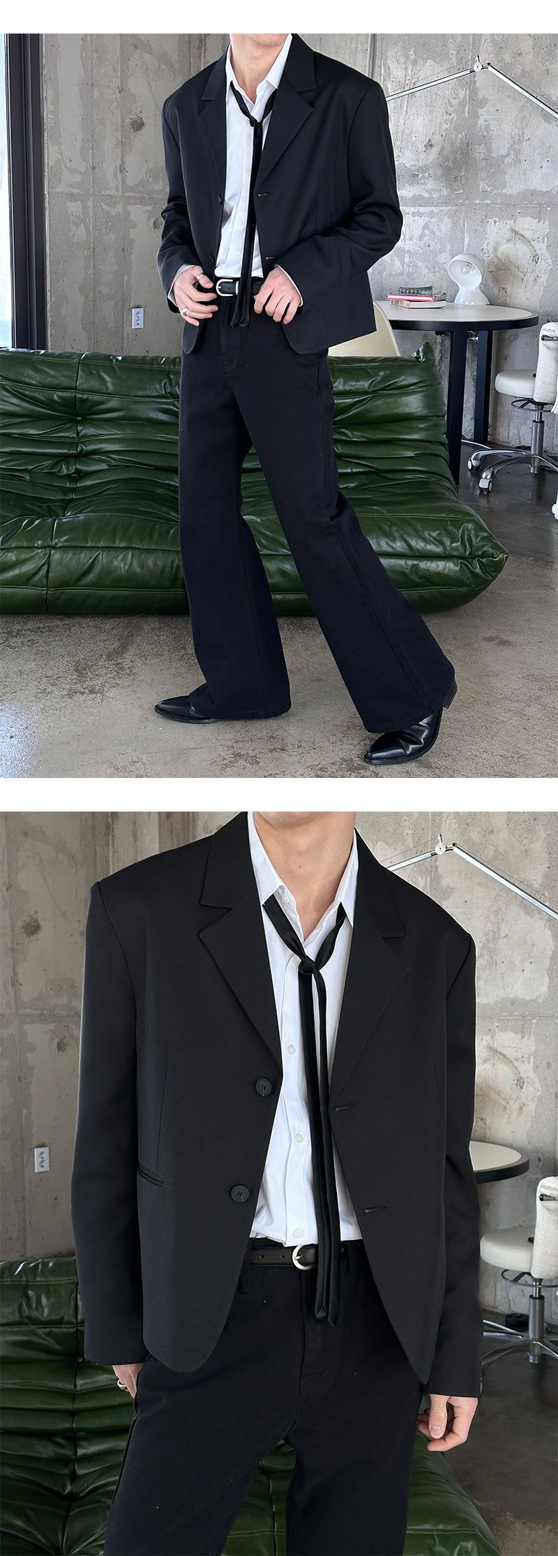 [Unisex] Slim long tie