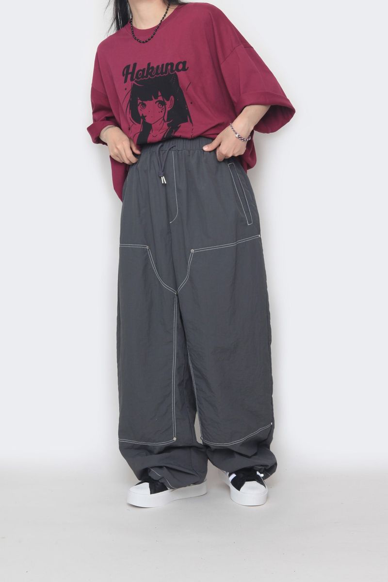 double-stitch nylon pants