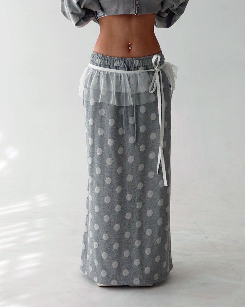 Delight-J（ディライトジェイ）の「Dot Polka Dot Maxi Long Skirt（Skirts）」