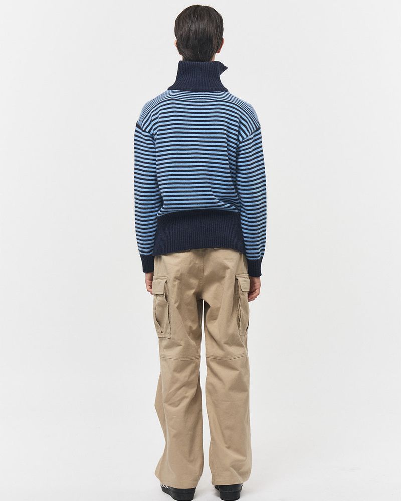 Bluesf semi-wide washed cargo pants