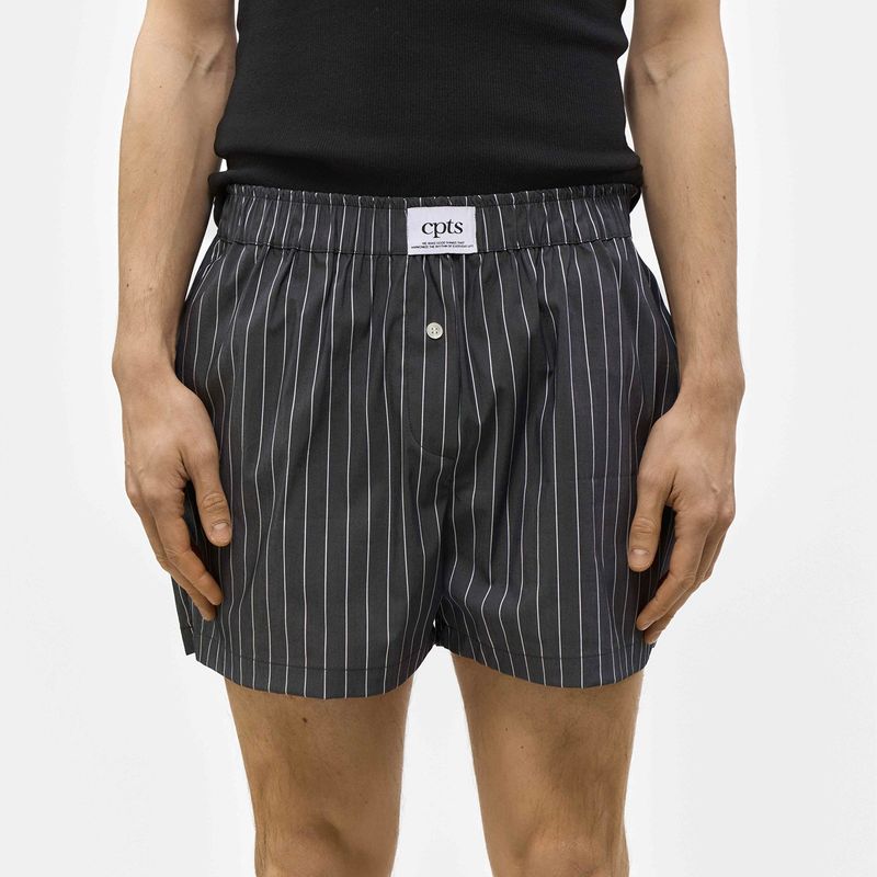 UNISEX LABEL TRUNK SHORTS_CAHRCOAL