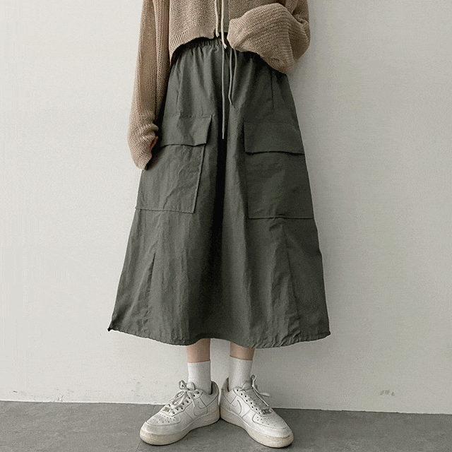 hijjoo（ハイチュー）の「Top T-shirt nylon string long skirt（Skirts）」