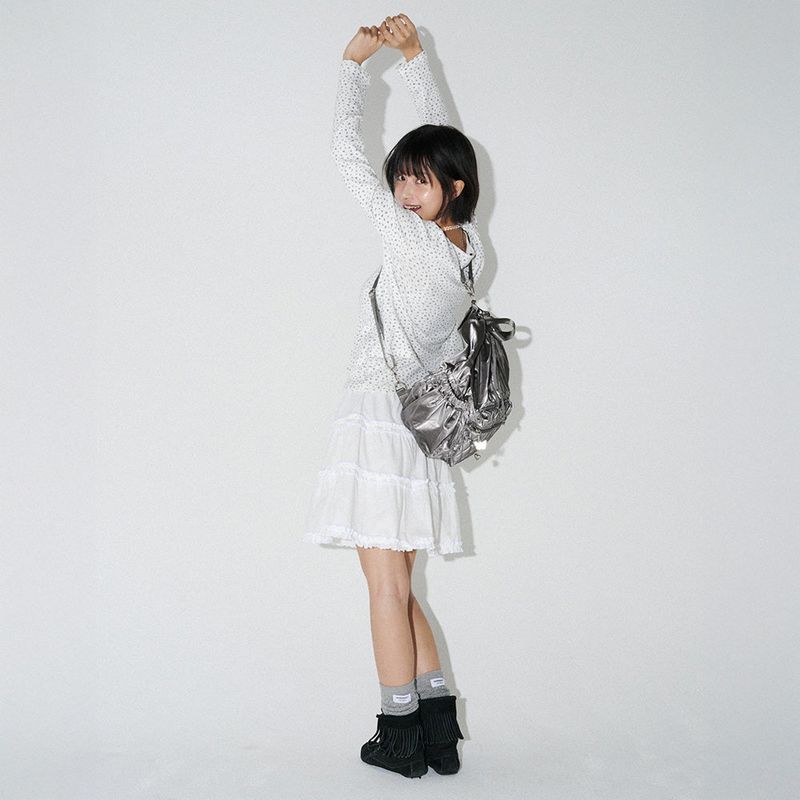 mellotory(メロートリー)の「CANCAN FRILL MINI SKIRT (White)(Skirts)」