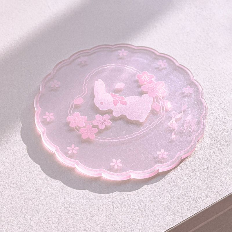Dreamy-Lights（ドリーミーライツ）の「チェリーブロッサムラビット ♡ アクリリックコースター（スマホグッズ/小物）」