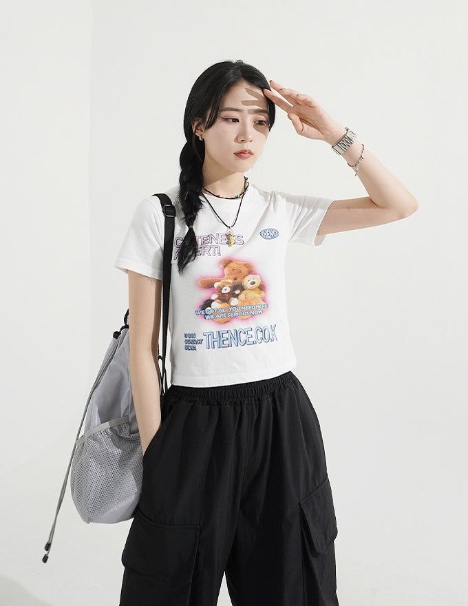 テディクロップドTシャツ