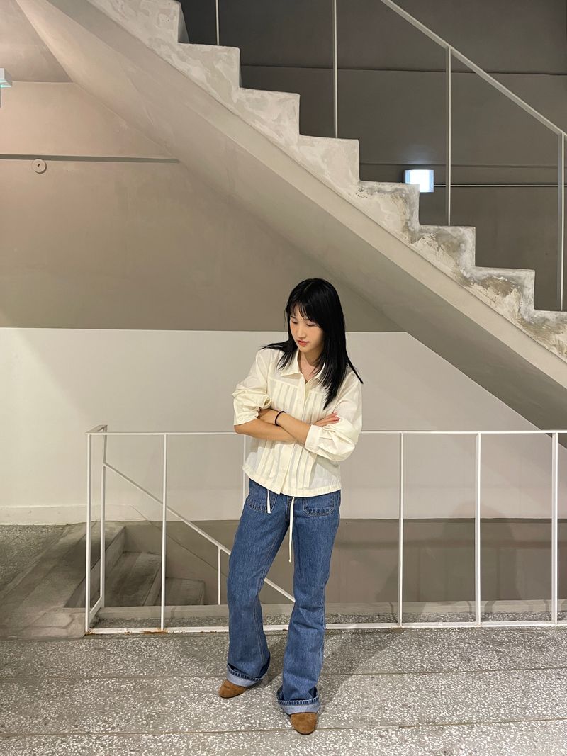 Lumiere string pintuck blouse