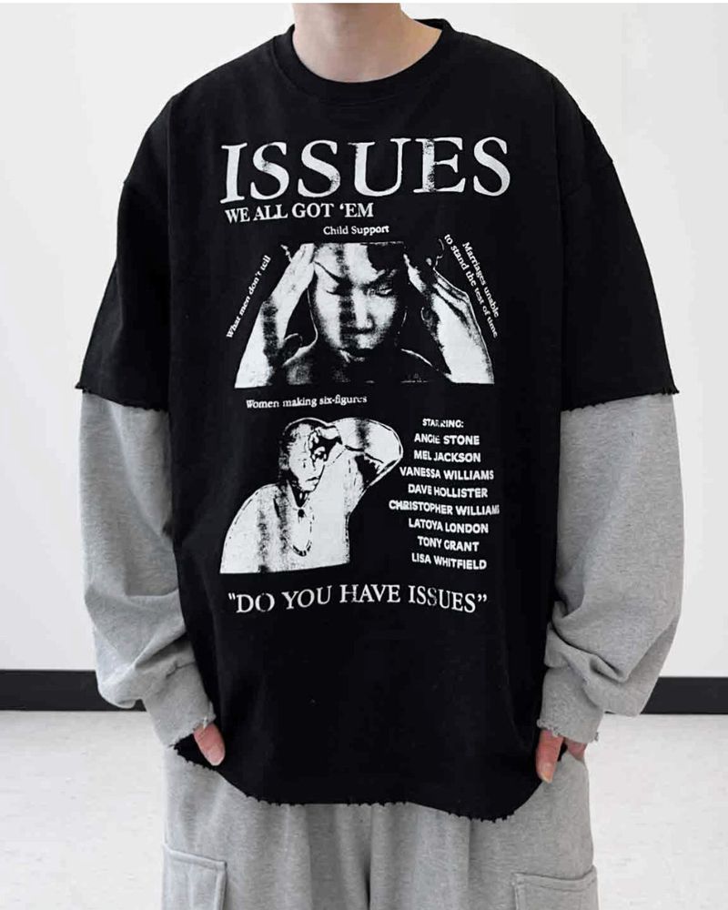 Issue Layered Color-Blocked Oversized Long Sleeve