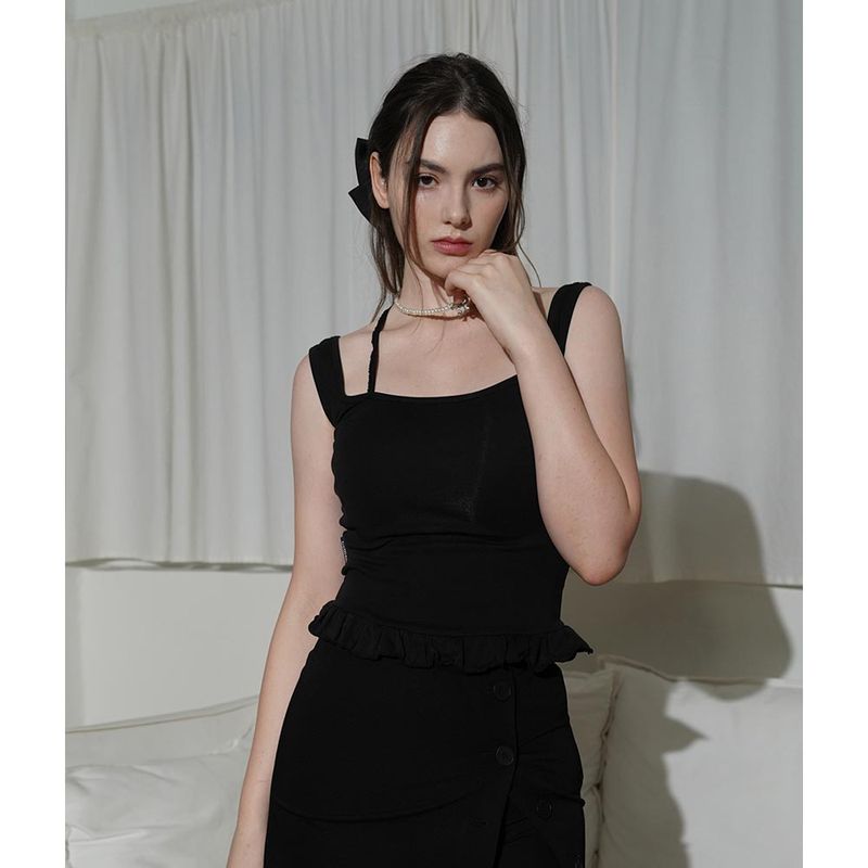 ROSY SLEEVELESS-BLACK