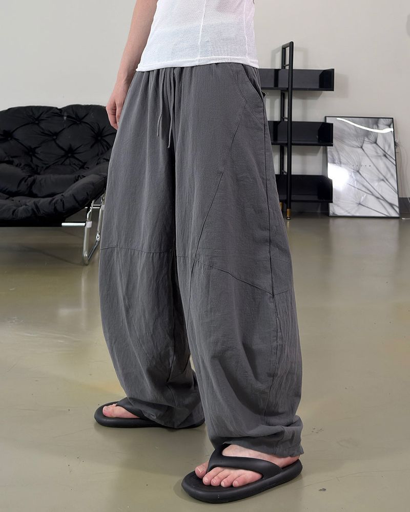 Beo Curved Linen Balloon Pants