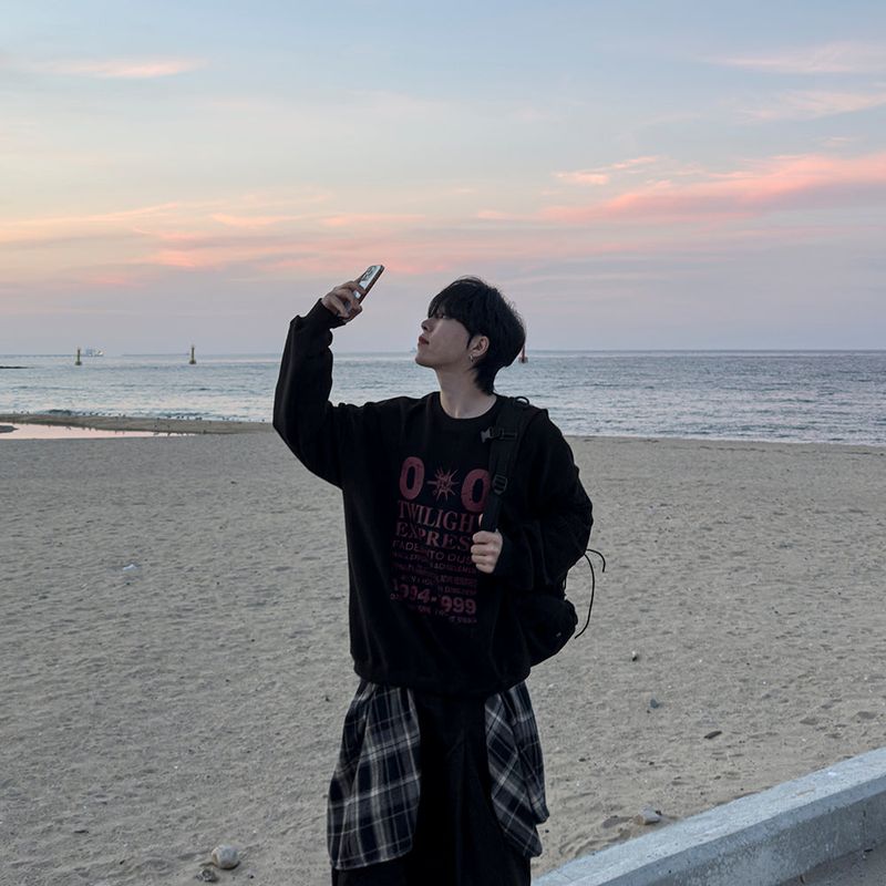 Cipher Print Oversized Sweatshirt