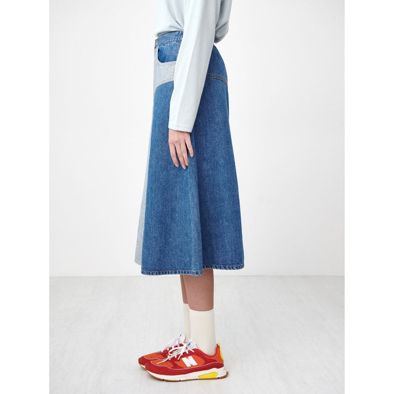 INSIDE-OUT BANDING DENIM SKIRT_BLUE