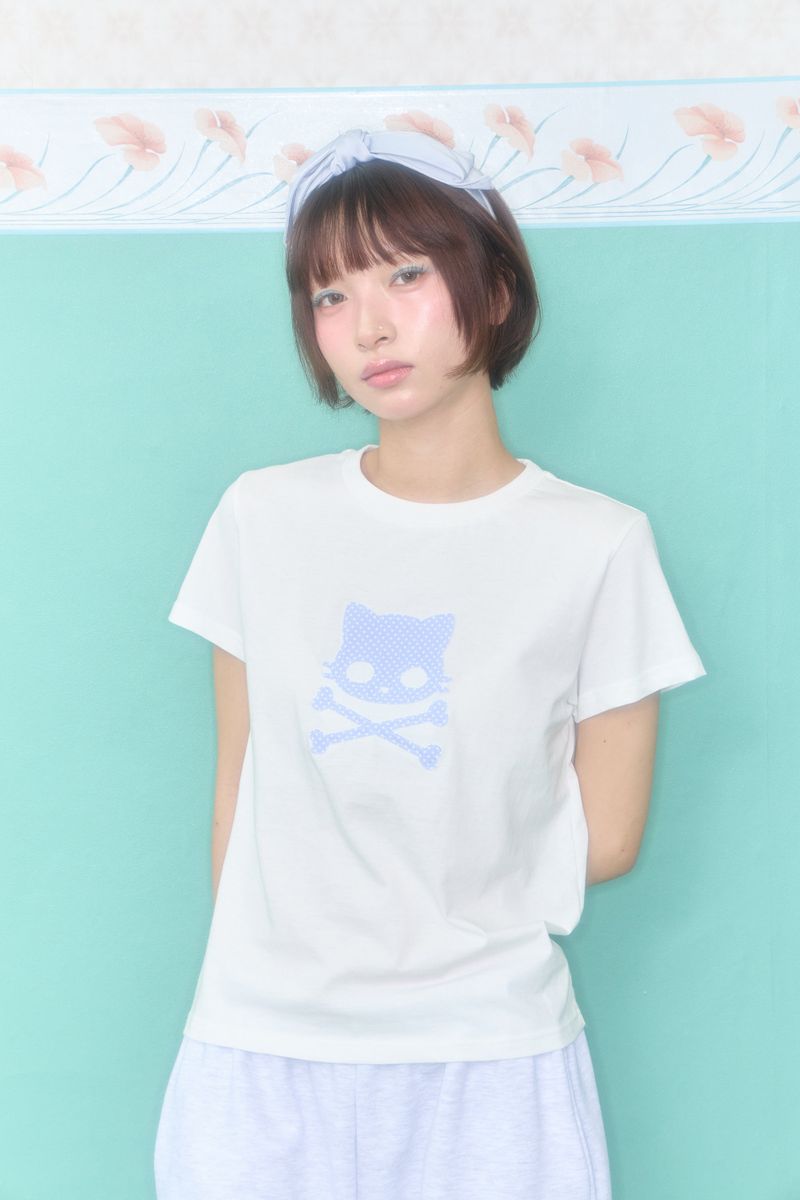 KIRI SKULL PATCH T-SHIRT (WHITE)