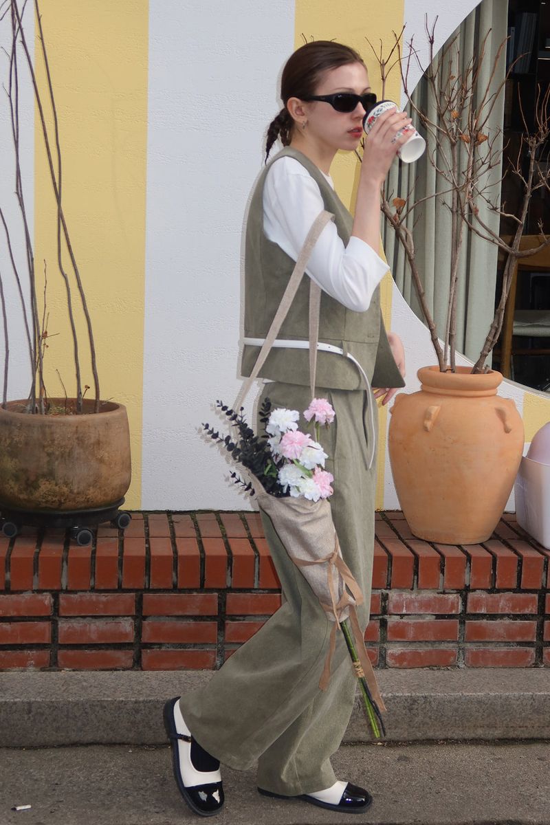 Loventina（ラヴェンティナ）の「[SET-UP] COTTON BELT SET_KHAKI（Setup）」