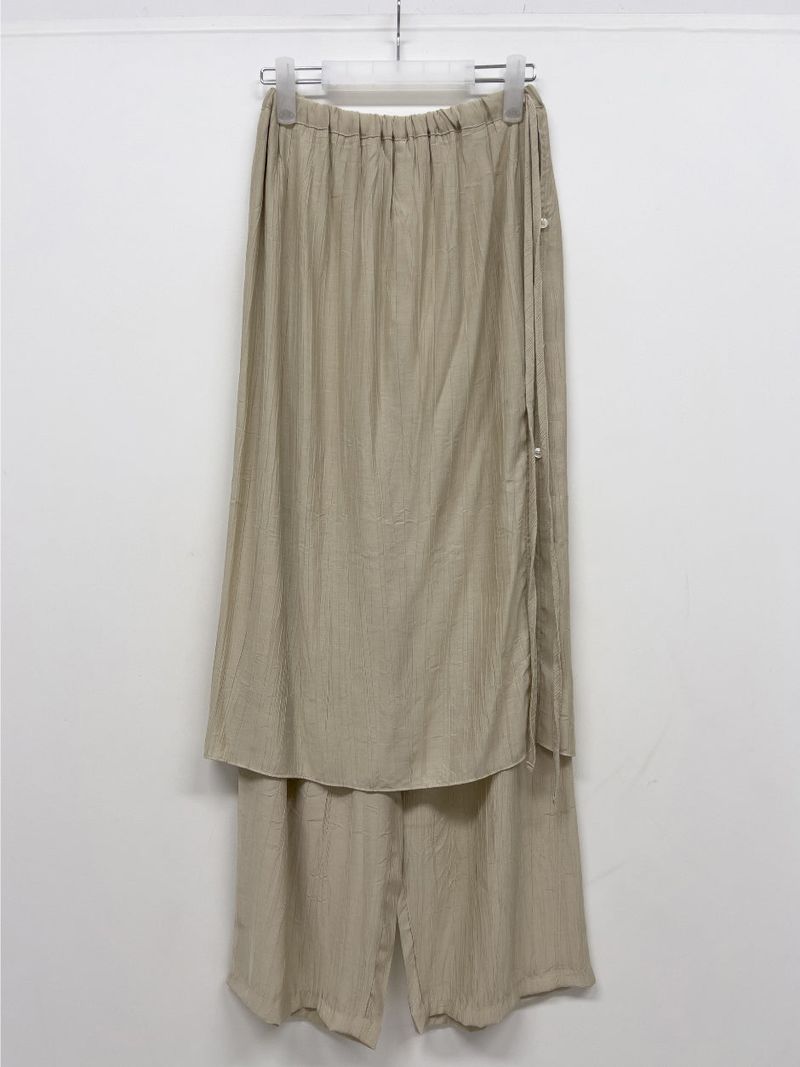 Wrinkle Wrap Layered Wide Pants