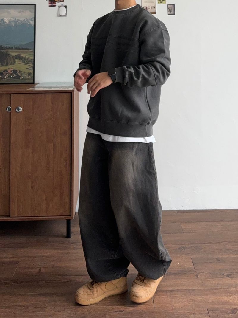 Natural balloon denim pants (3color)