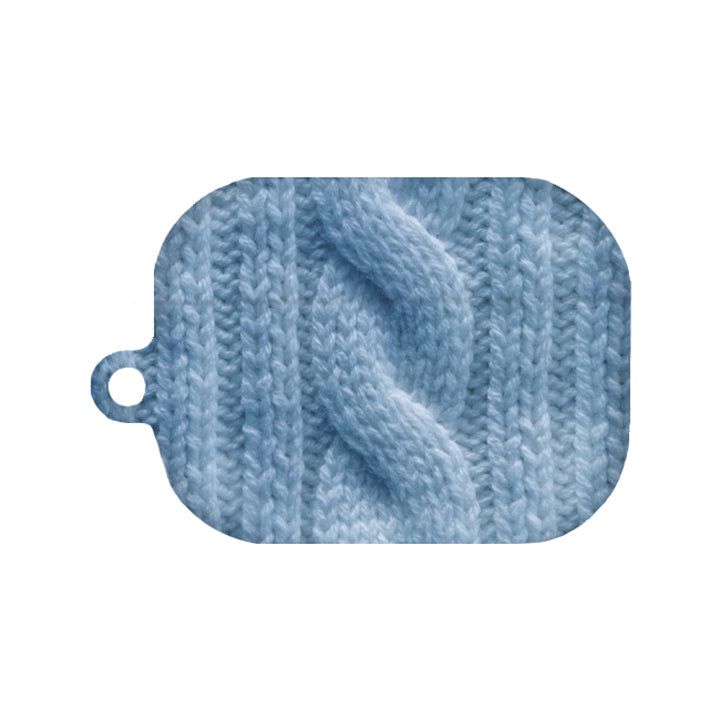 ONCESTUDIO(オンセスタジオ)の「(06 sky blue) Twisted Knitted matte AirPods Case(Smartphone Accessories)」