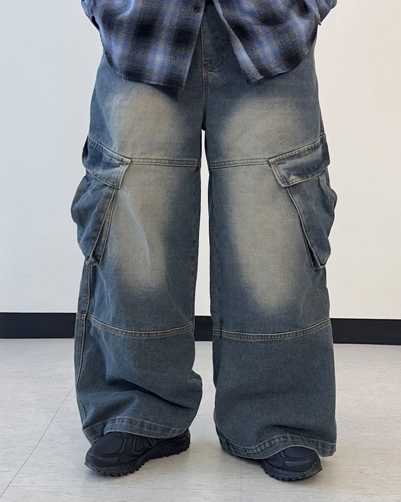 Mader Cut Cargo Denim Pants