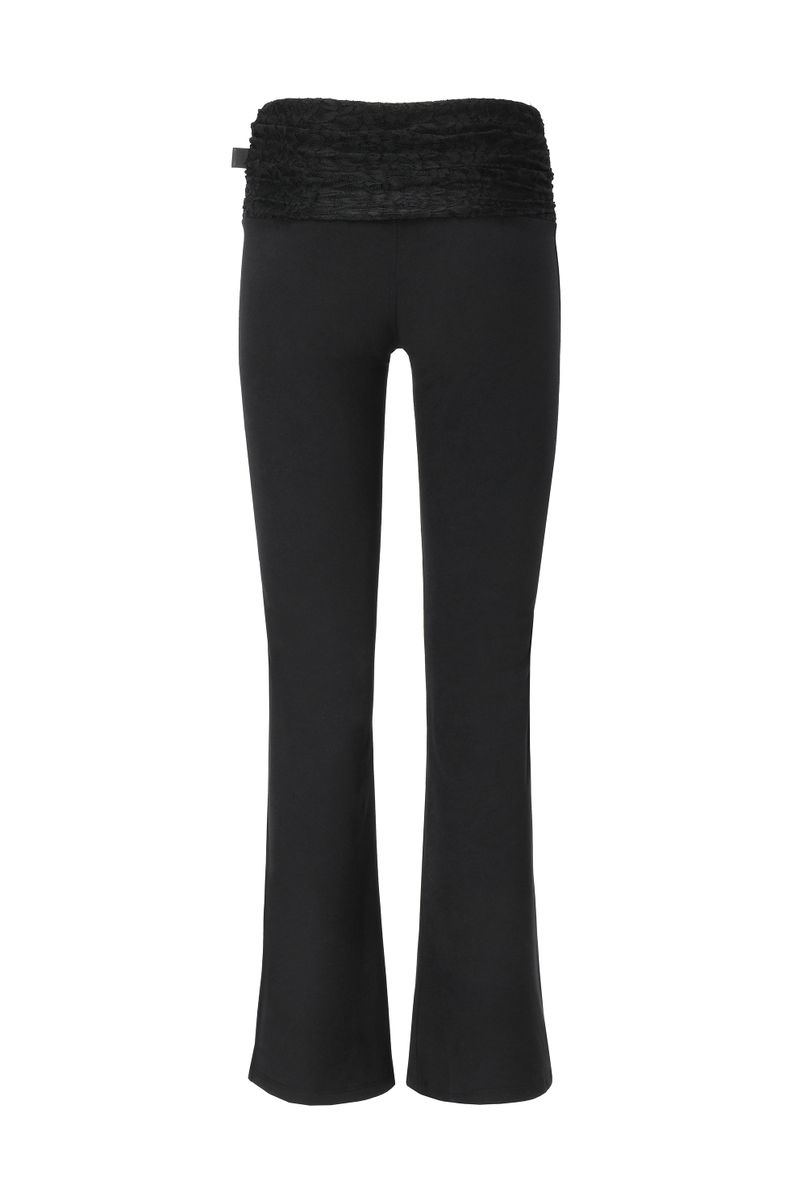 Lace combi bootcut pants