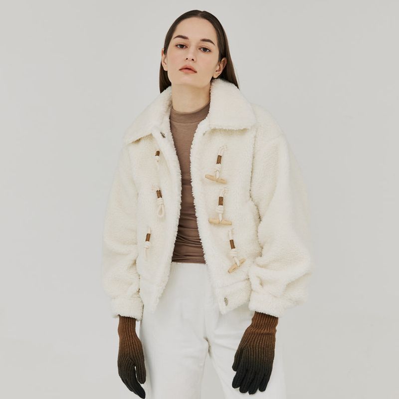 ECO FUR DUFFLE JACKET (IVORY)