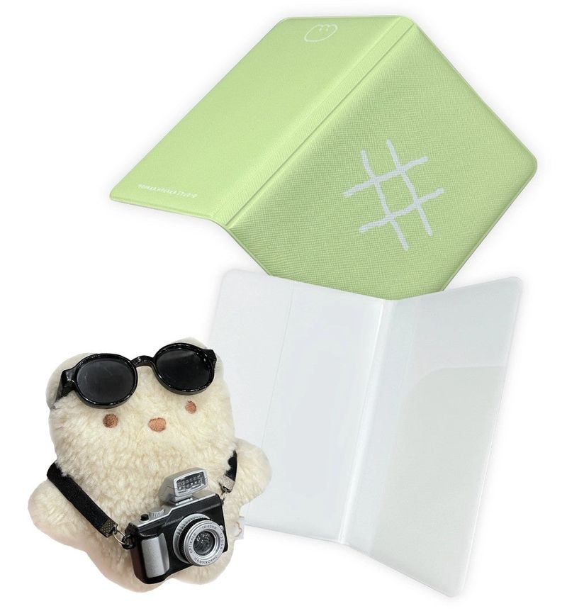 Upcycled passport cover - Melonpan green