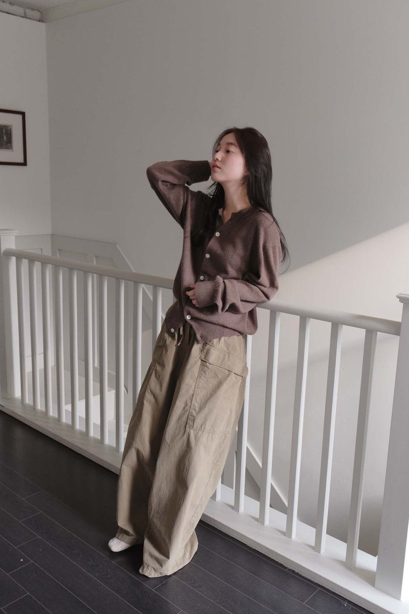 Cash Blend Knit Cardigan (Brown)