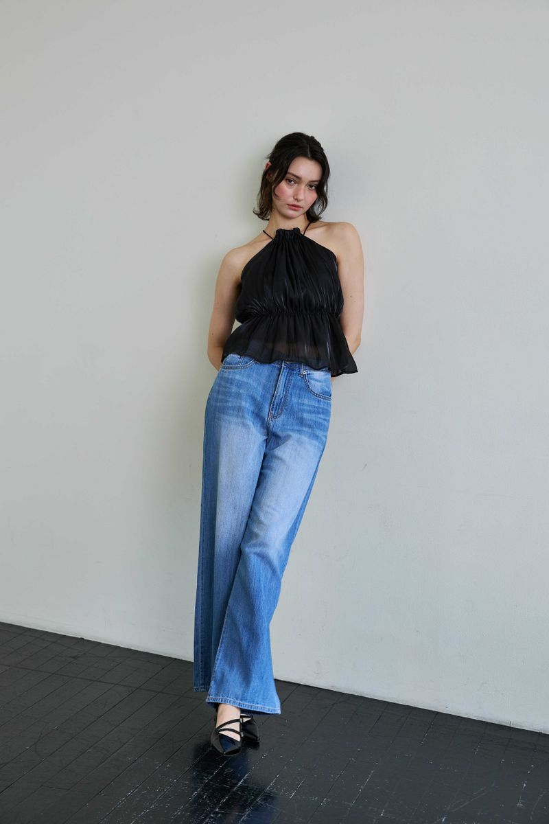 AZURE WIDE DENIM PANTS / BLUE