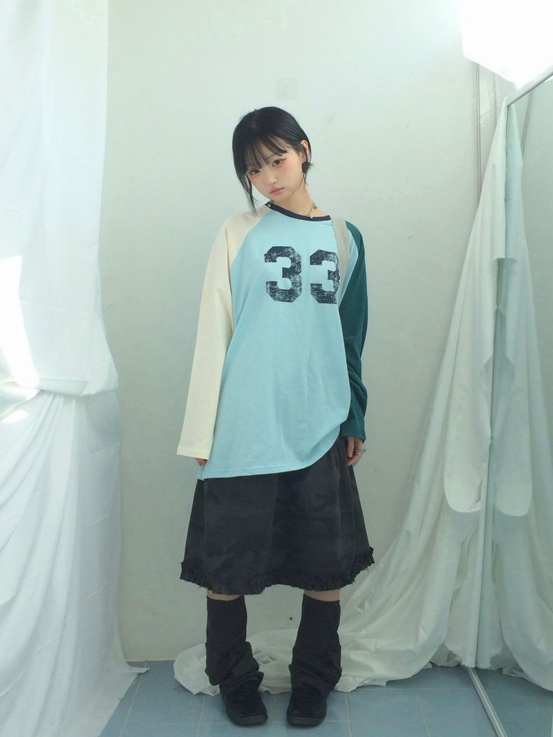 rough frill camotiered skirt