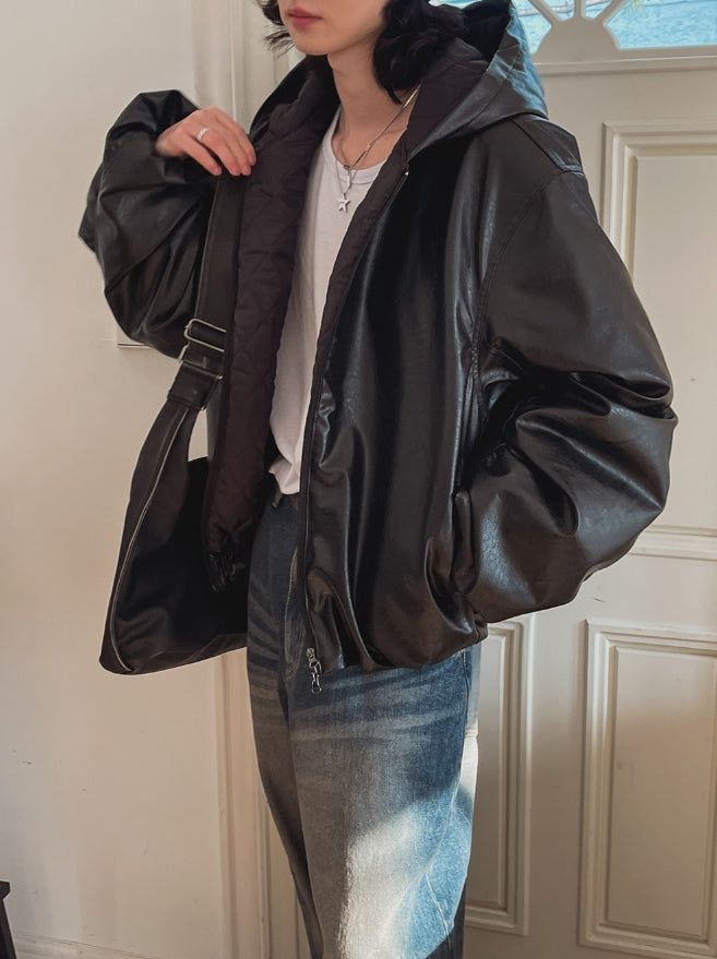 Riot Leather Two Way Bomber Jumper