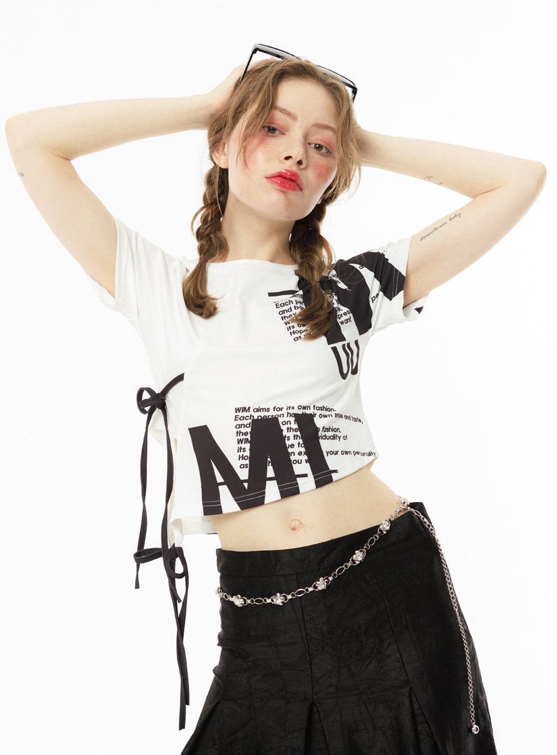 UNBALANCE STRING CROP-T